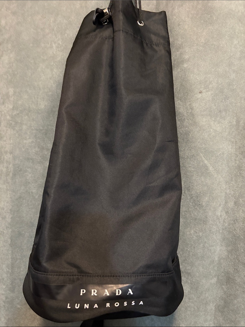 Prada Black Luna Rossa Drawstring Backpack